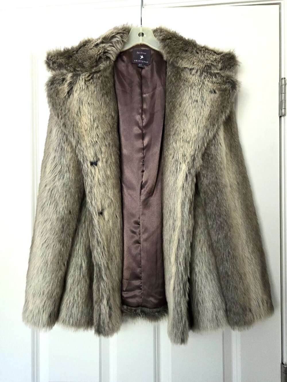 Forever 21 Brown Lined Faux Fur Coat